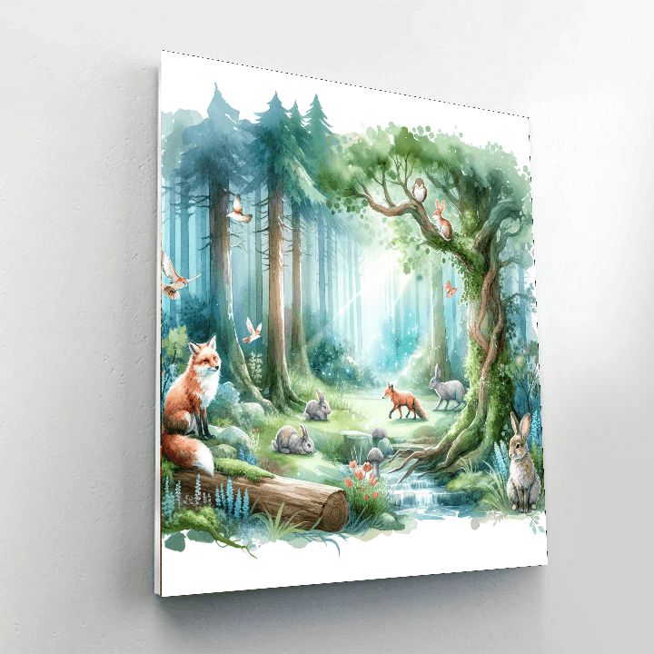 Enchanted Forest Animal Friends Painting - DIY Painting By Numbers Kit