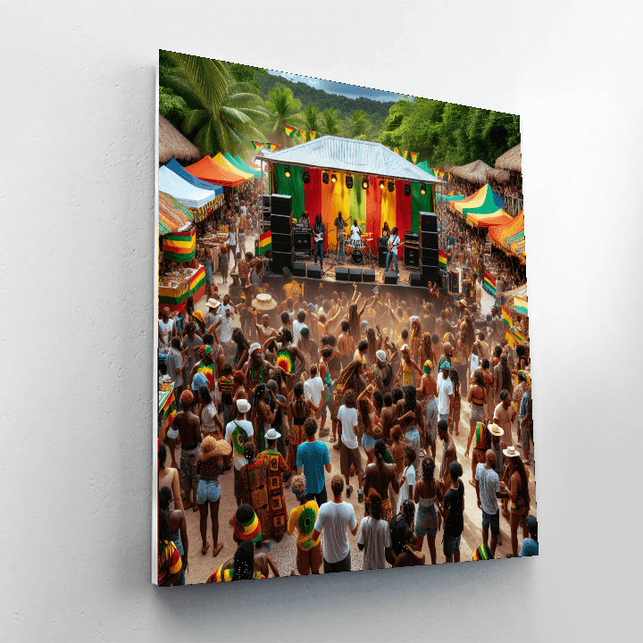 Kingston's Reggae Festival - Jamaica Number Painting