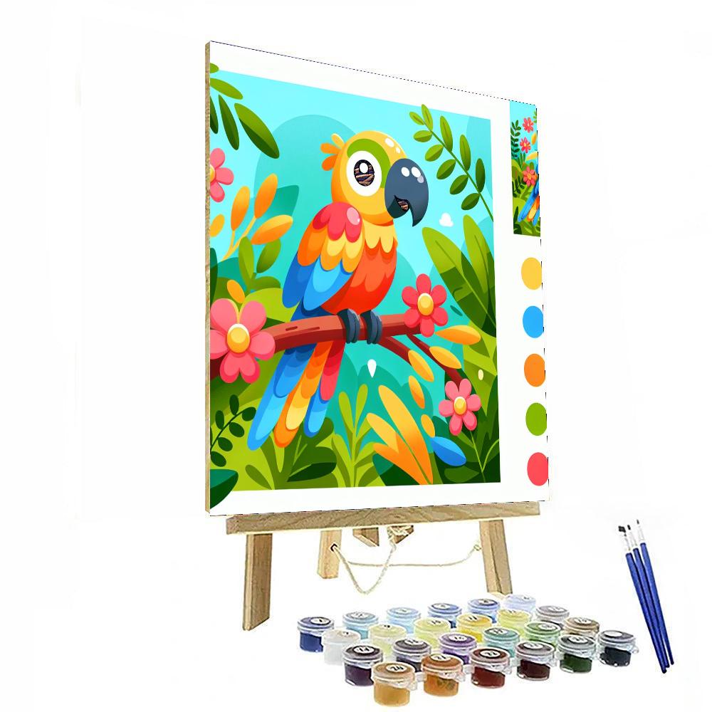 Fun-loving Parrot Number Painting