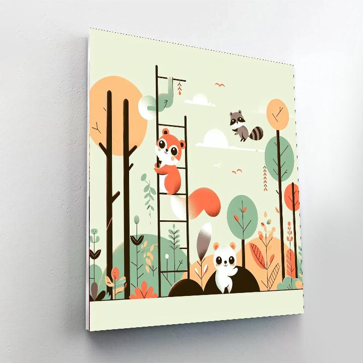 Curious Critter Climb Paint By Numbers Art