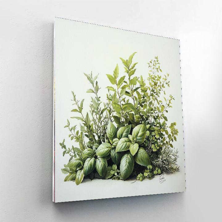 Leonardo Da Vinci Inspired Nature's Abundance  Number Painting