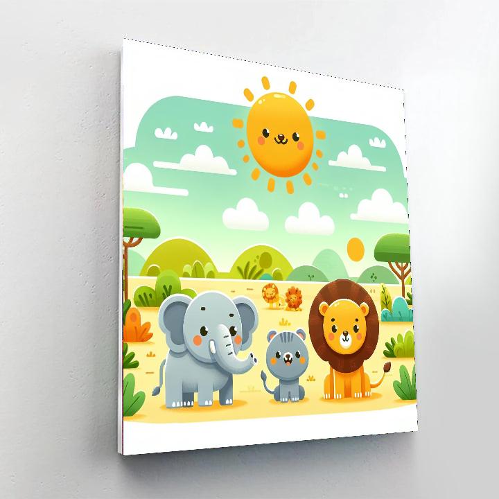 Sunny Animal Safari DIY Paint By Numbers