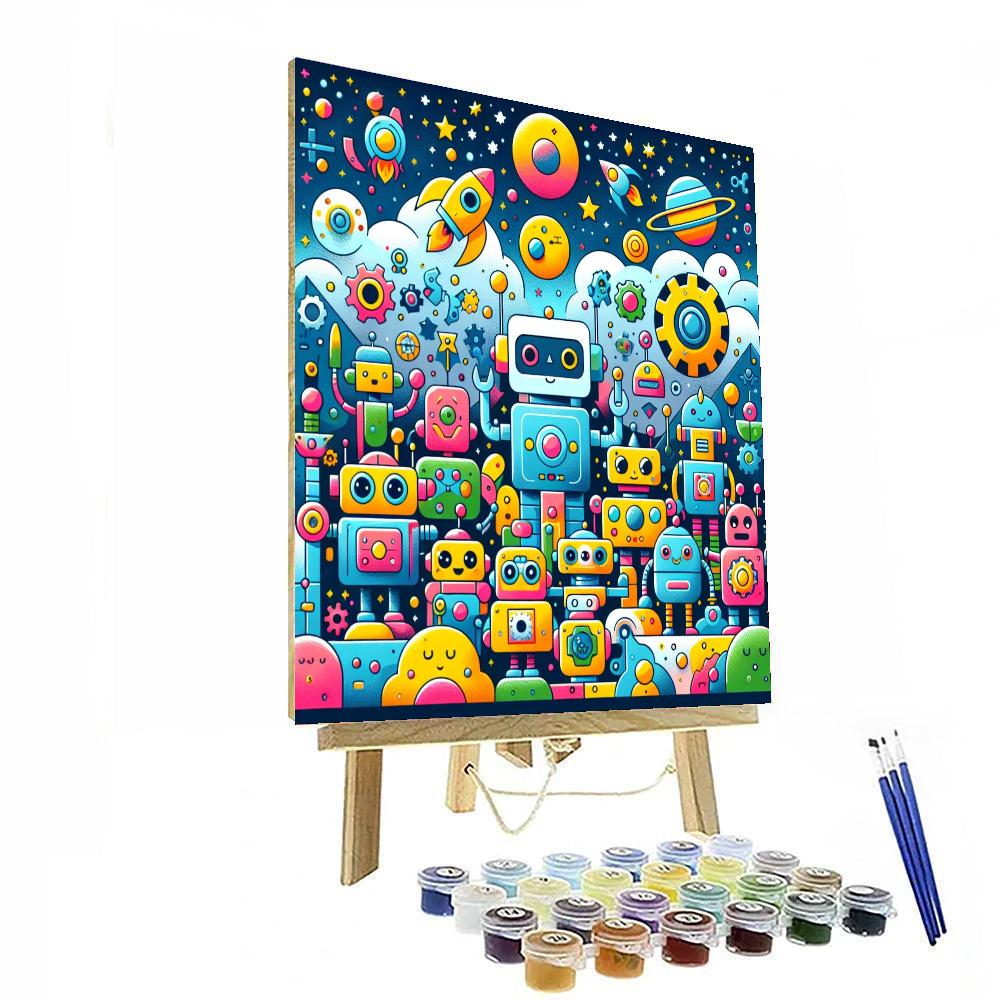 Fun Robot Adventures Paint By Numbers