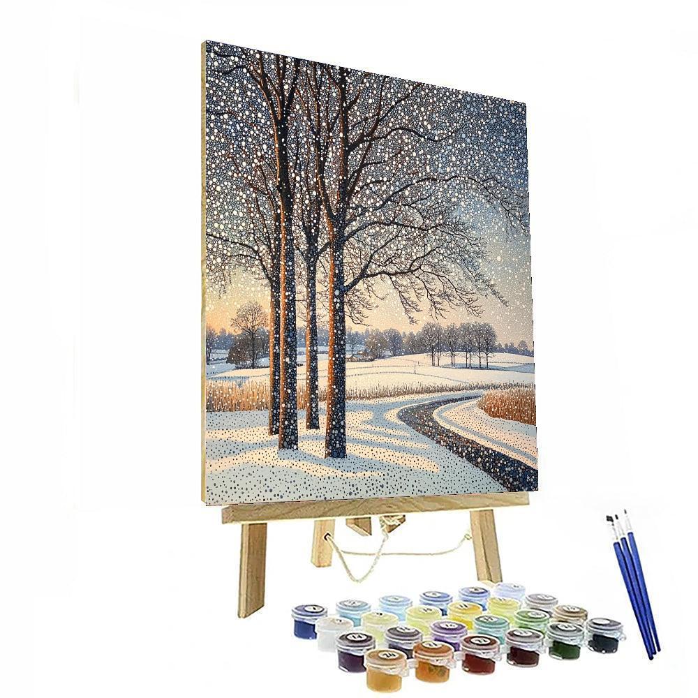 Georges Seurat Inspired Winter's Quiet Song  Paint By Numbers Kits