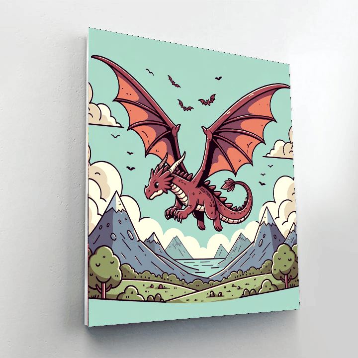Mystical Dragon Flight Paint By Color