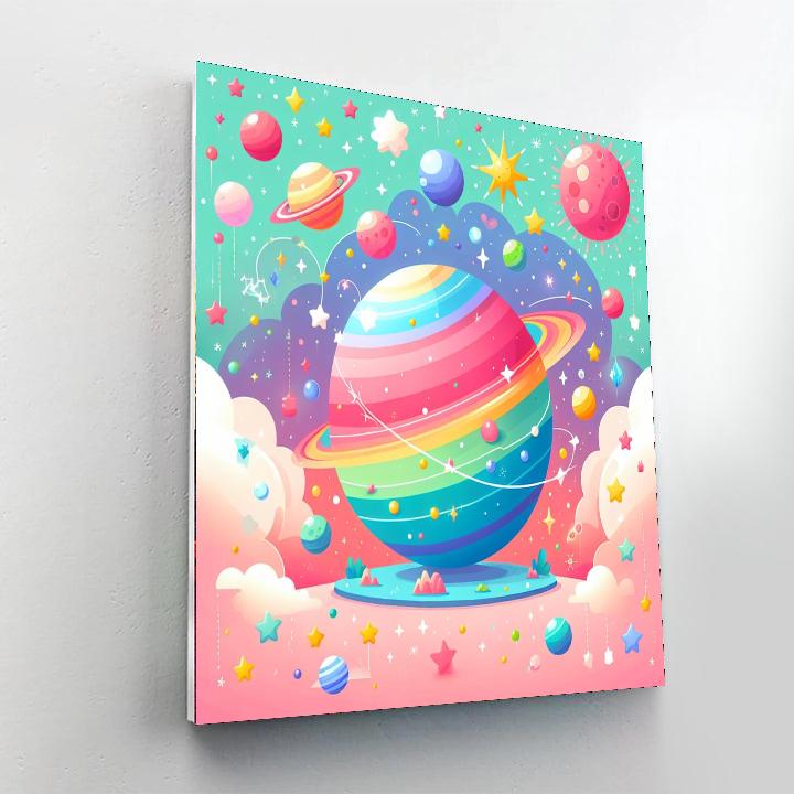 Galactic Fairytale Planet Number Painting