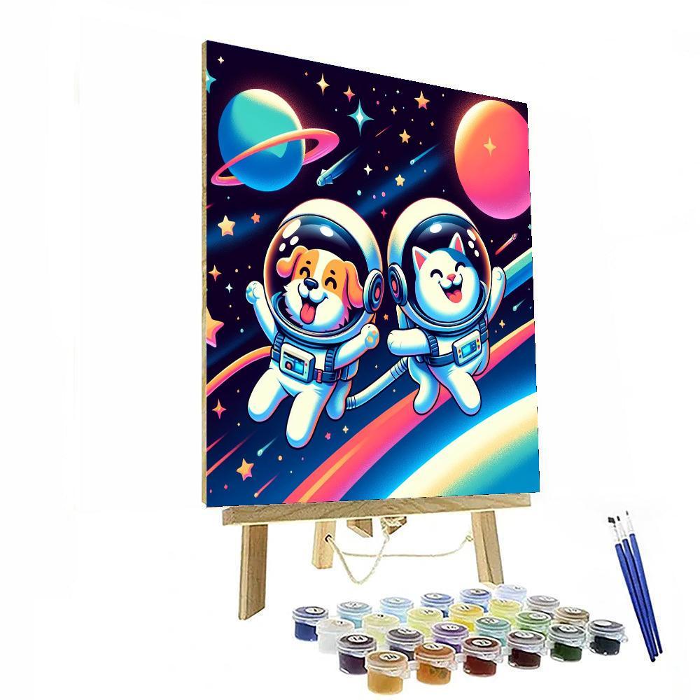 Outer Space Animals Numbered Painting Kits