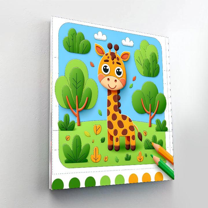 Silly Goofy Giraffe Paint By Numbers Art