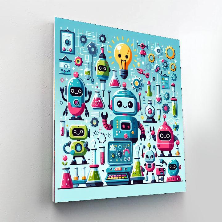 Robot Inventors Unite Painting By Numbers Kit
