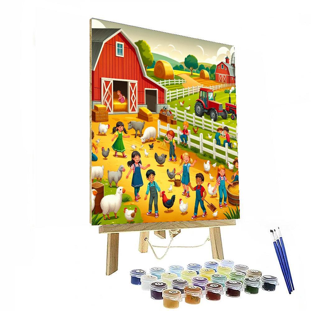 Joyful Farmyard Adventure Painting Number Kit