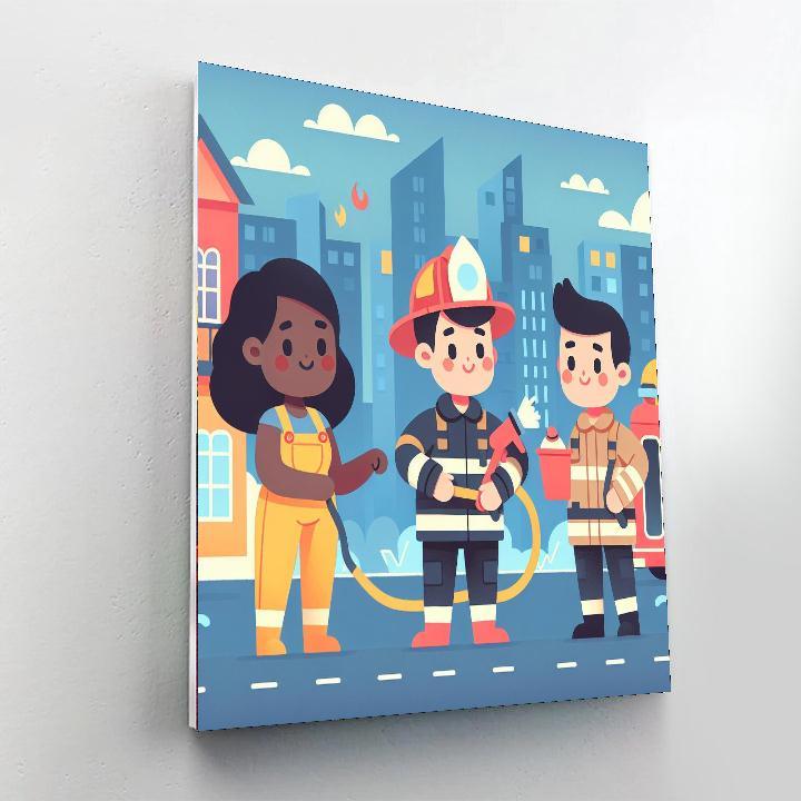 Friendly Firefighter Crew Numbered Painting Kits