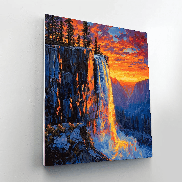 Yosemite Firefall - California Paint By Numbers Art