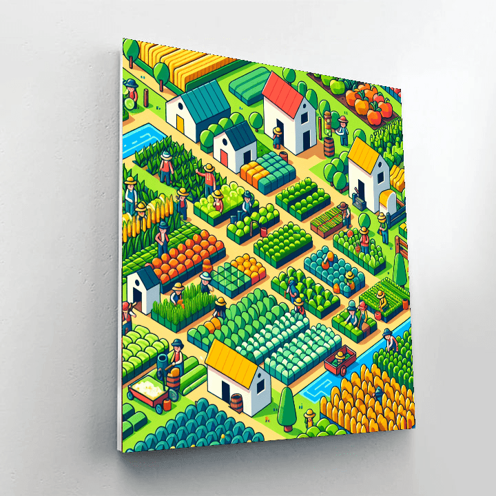 Vivid Veggie Village Number Painting