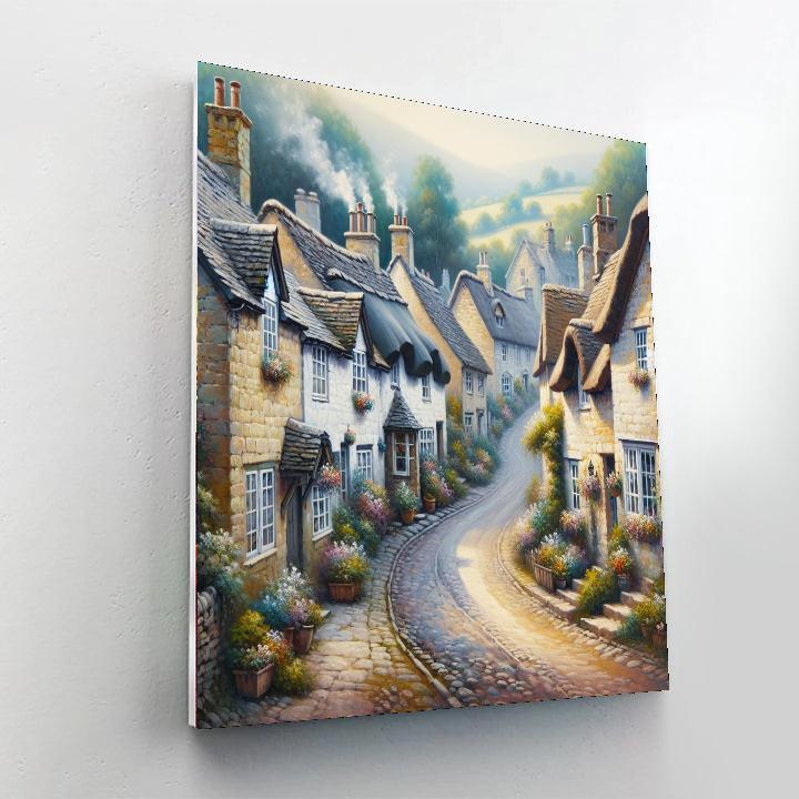 Charming Village Vista Paint By Numbers Art