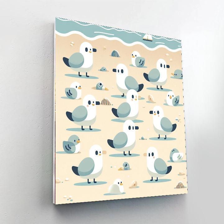 Giggling Gull Gathering Numbered Painting Kits