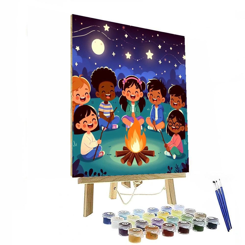 Under The Stars Campfire Paint By Numbers Art