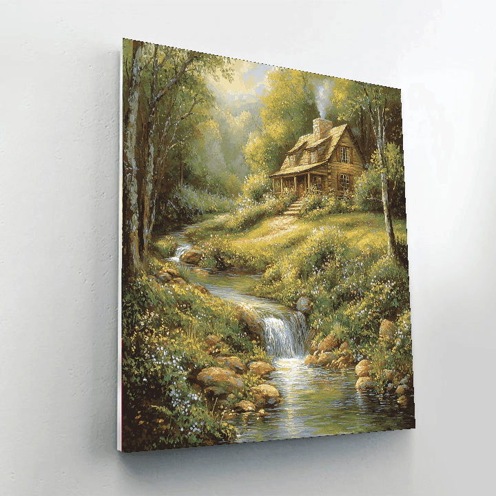 Thomas Kinkade Inspired Lush Retreat  Painting By Numbers Kit