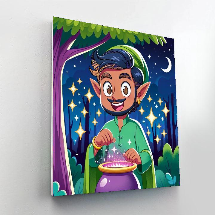 Mischievous Magic Elf DIY Paint By Numbers