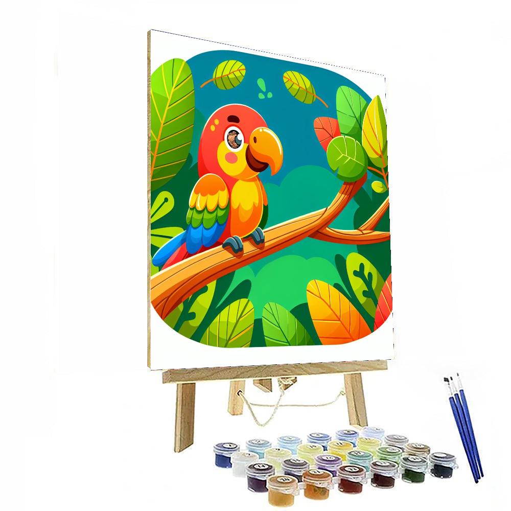 Tropical Parrot Number Painting