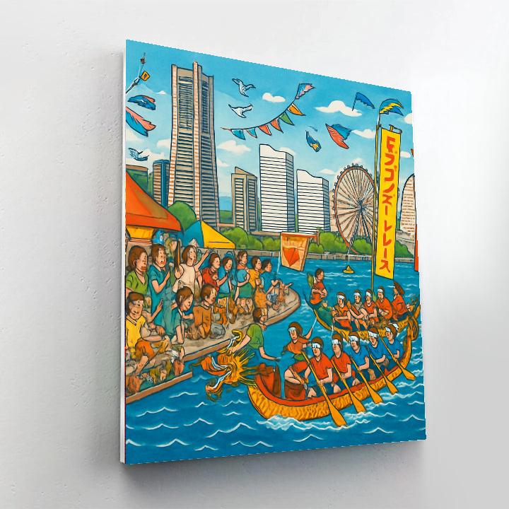 Yokohama Dragon Boat Race - Japan DIY Paint By Numbers