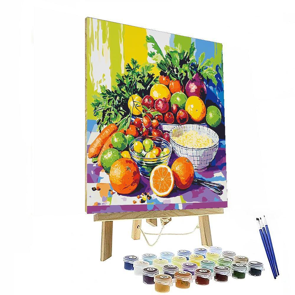 Hockney Inspired Colorful Culinary Delights  Painting By Numbers Kit