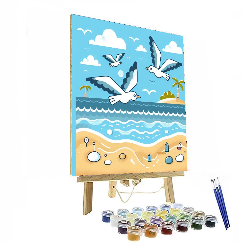 Spirited Seagull Soiree Number Painting