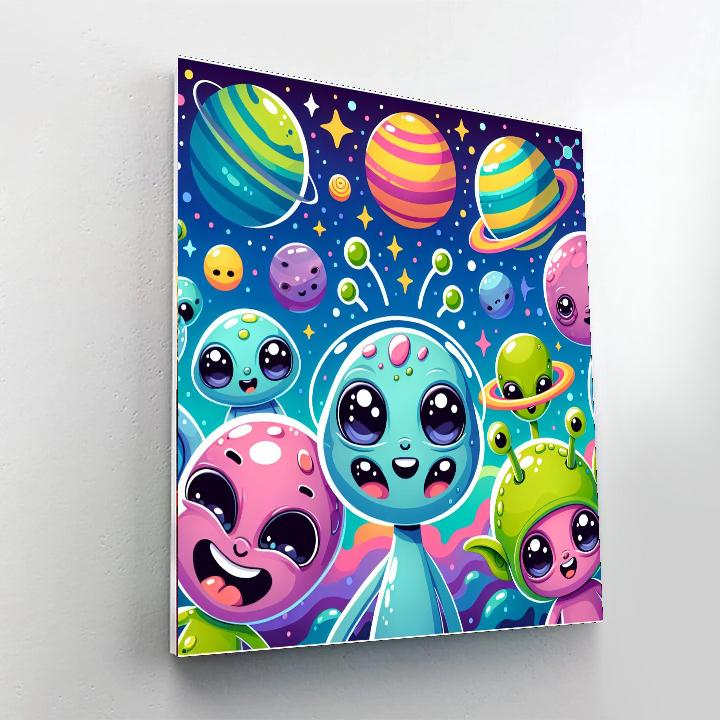 Cosmic Cuddly Aliens Paint By Numbers