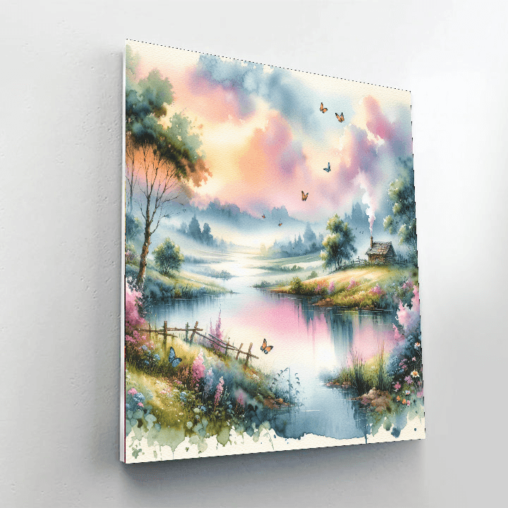 Dreamy Watercolor Scene DIY Paint By Numbers