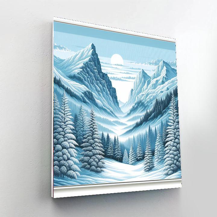 Majestic Winter Mountains Painting Number Kit