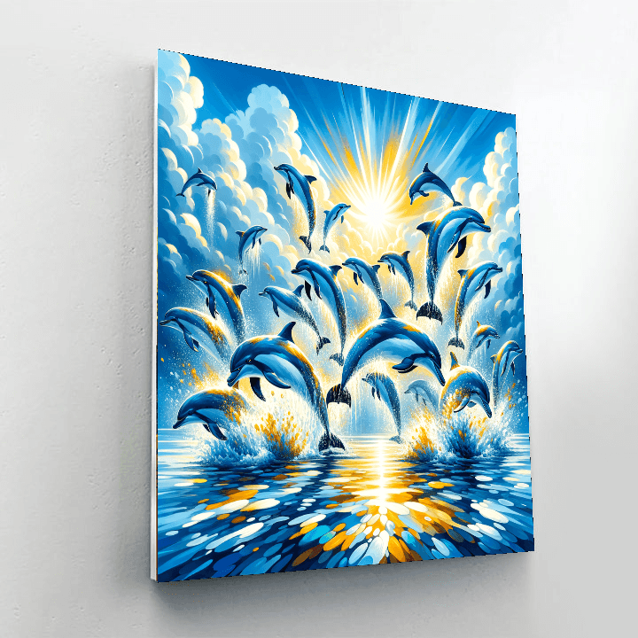 Dolphin Playful Waters Paint By Color