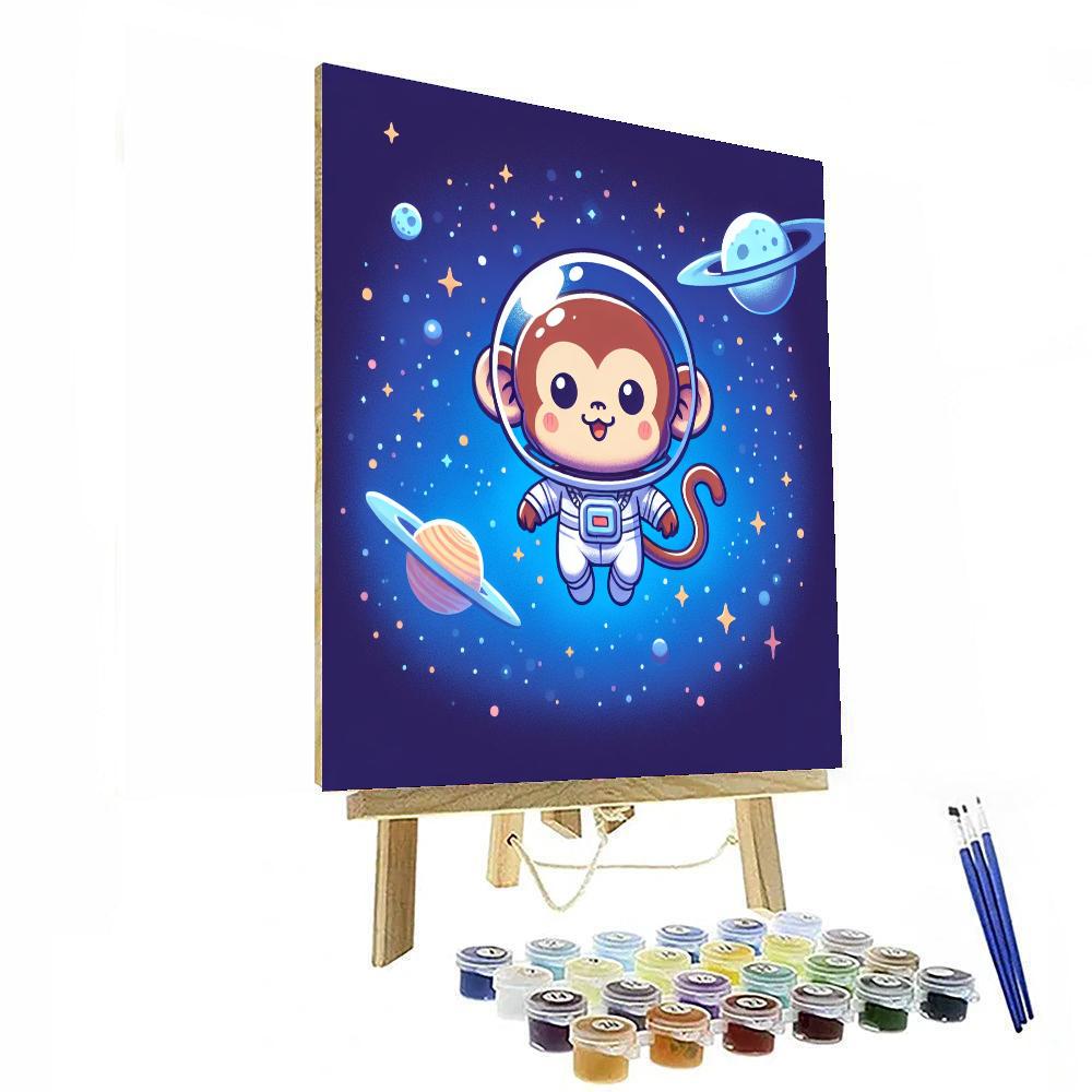 Astronaut Monkey Odyssey Painting Number Kit