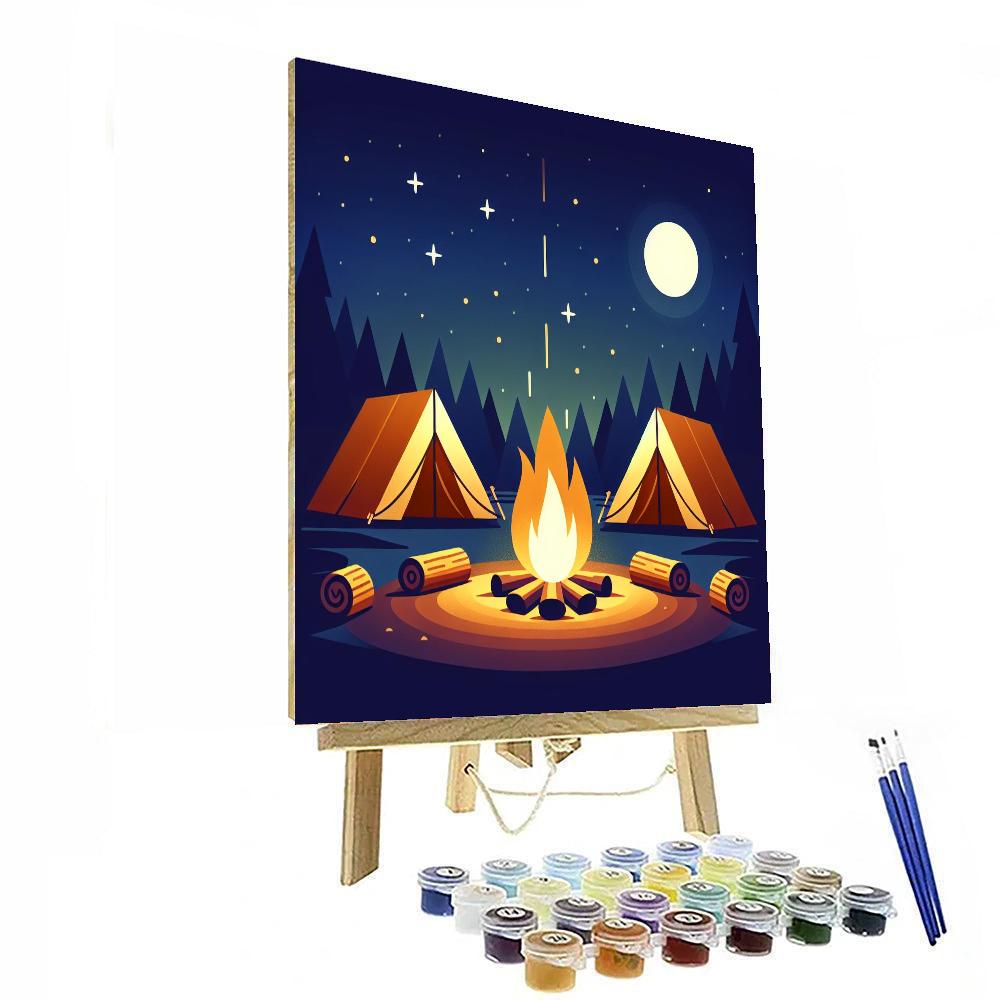 Starry Campfire Night Numbered Painting Kits