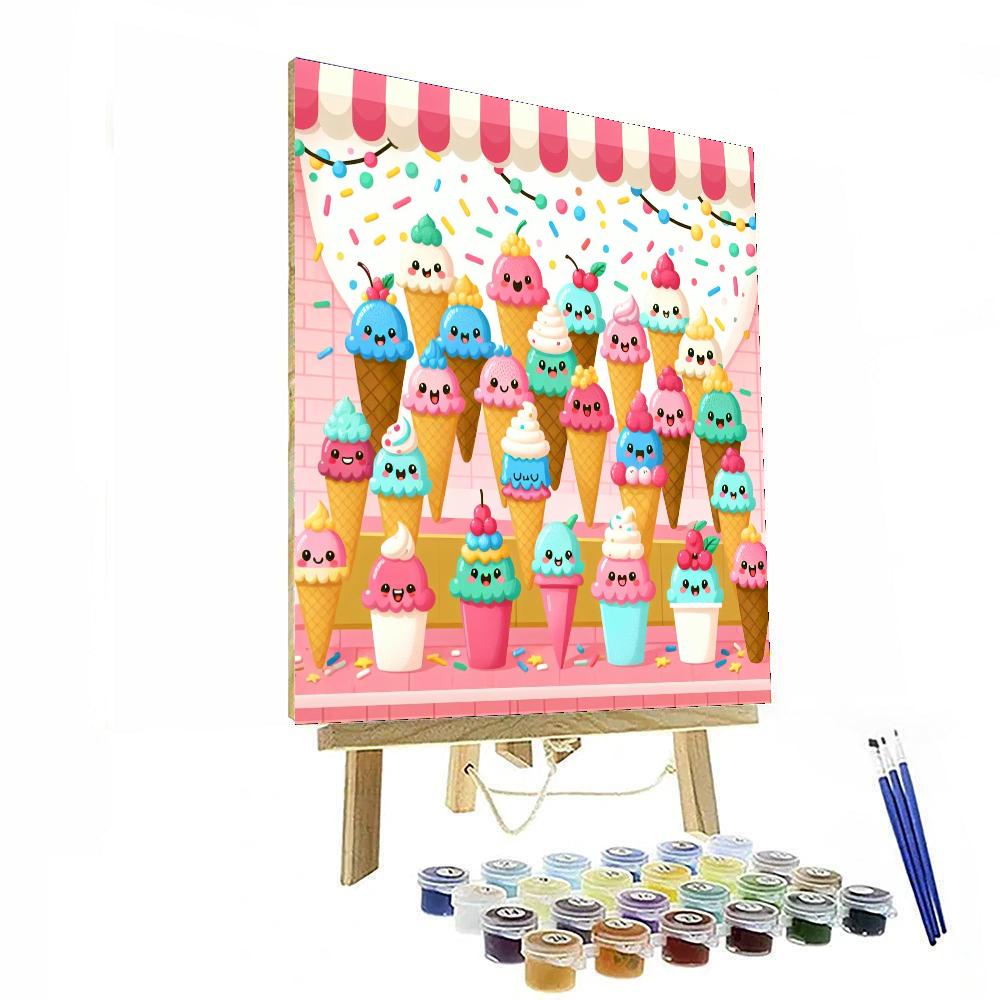 Bubbly Ice Cream Adventure Painting By Numbers Kit
