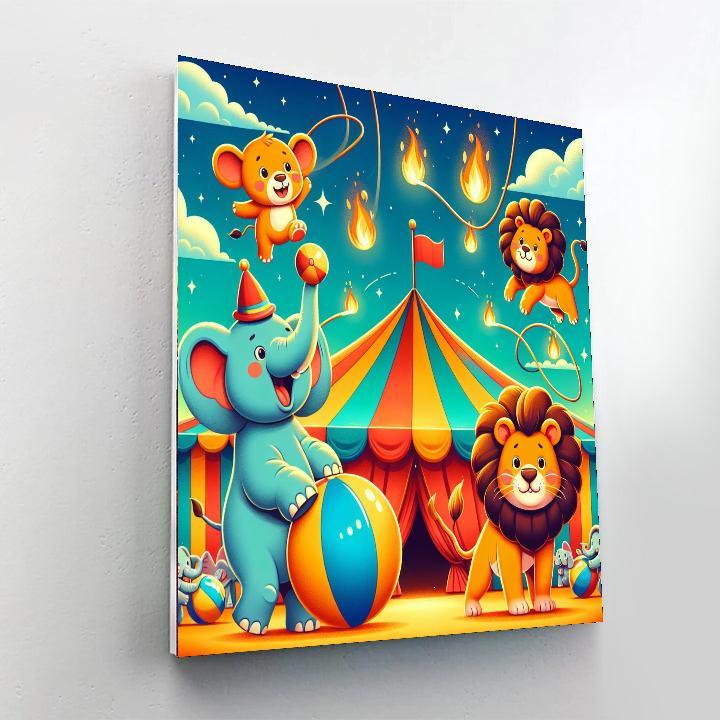 Cheery Circus Animals Numbered Painting Kits