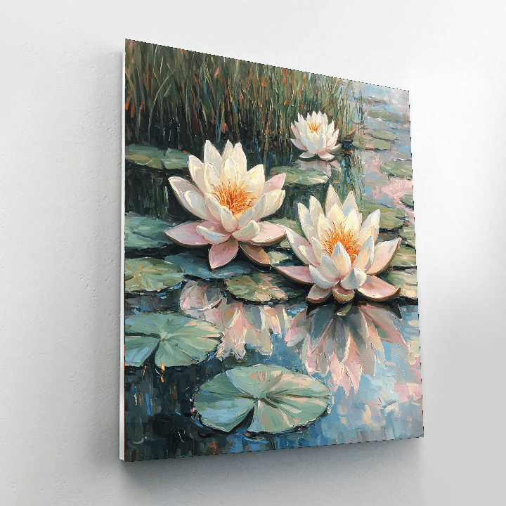 Claude Monet Inspired Ethereal Water Lilies  DIY Paint By Numbers