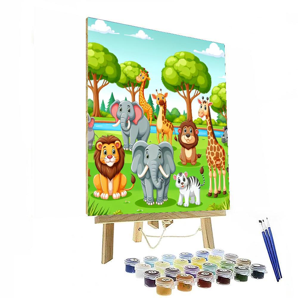 Wildlife Safari Park Number Painting