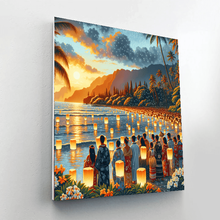 Lantern Floating Hawaii - United States Number Painting