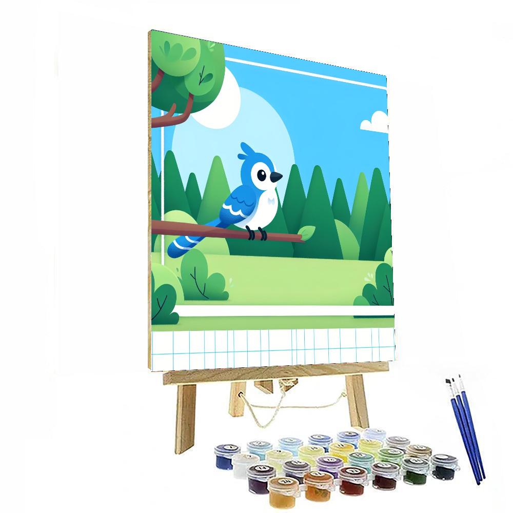 Blithesome Blue Jay Paint By Numbers Art