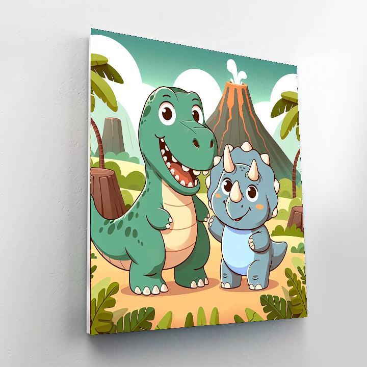 Dinosaurs Roaming The Land Numbered Painting Kits