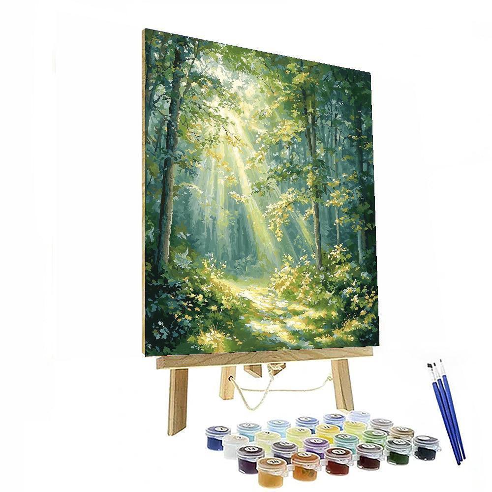 Leonardo Da Vinci Inspired Gentle Forest Light  Paint By Number