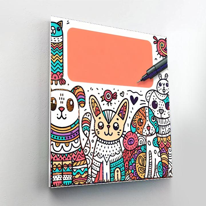 Doodle Animals Painting Number Kit
