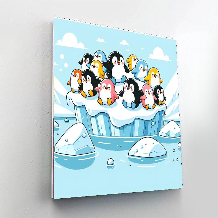 Polar Playtime With Penguins Painting Number Kit