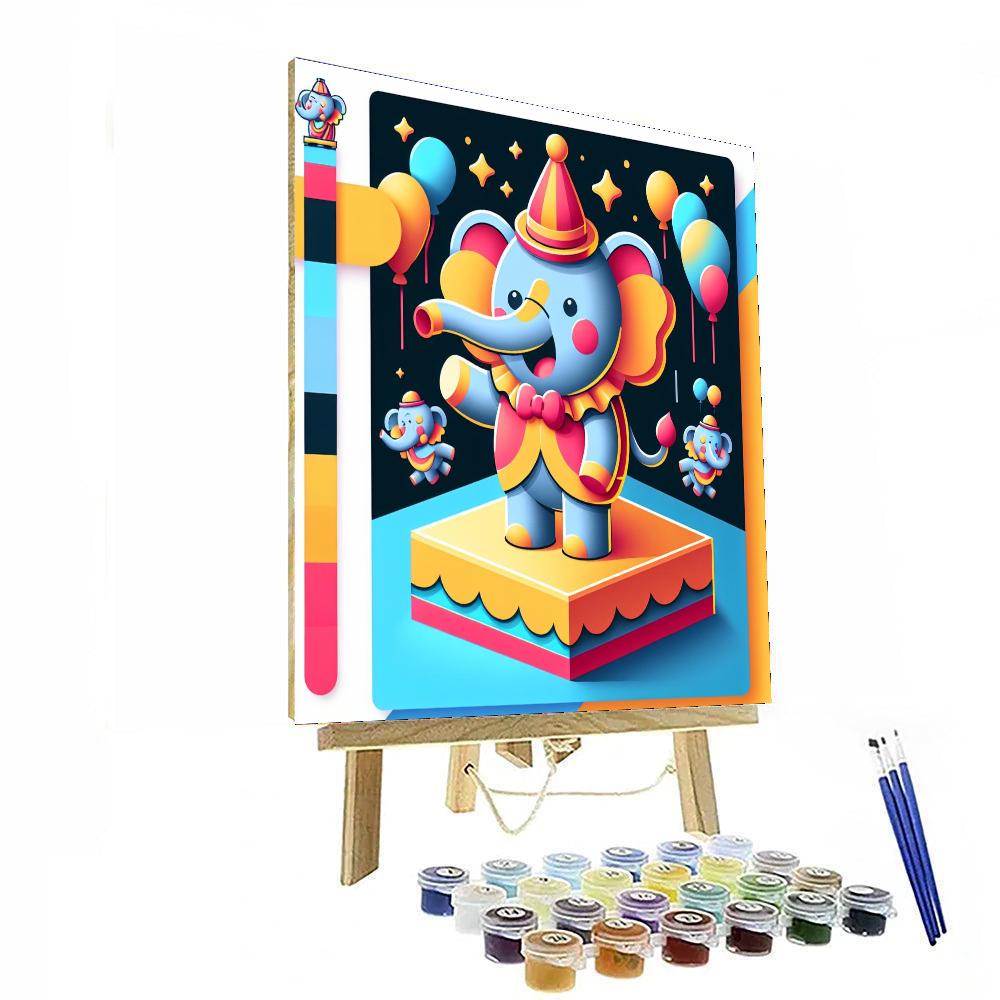 Jolly Circus Elephant Numbered Painting Kits