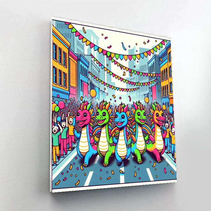 Lively Dragon Parade Painting Number Kit