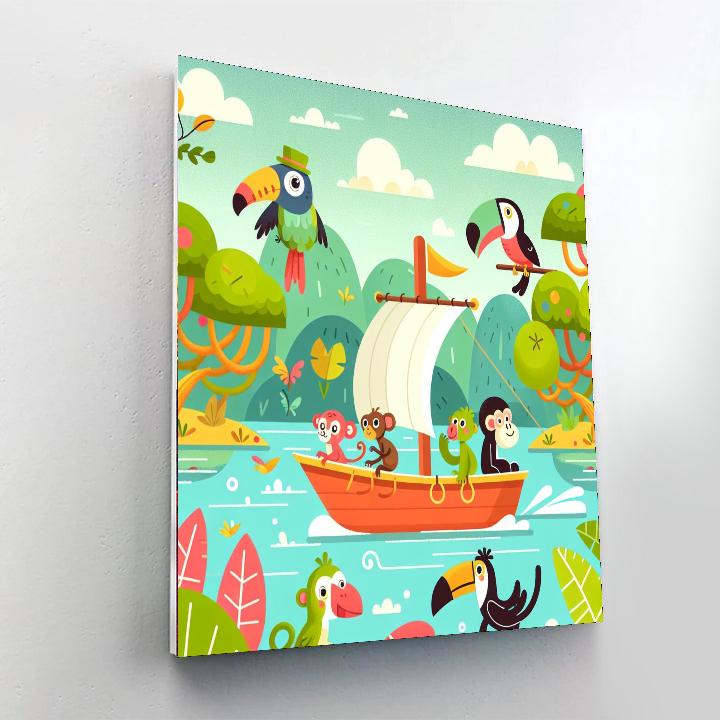 Jolly Jungle Cruise Number Painting