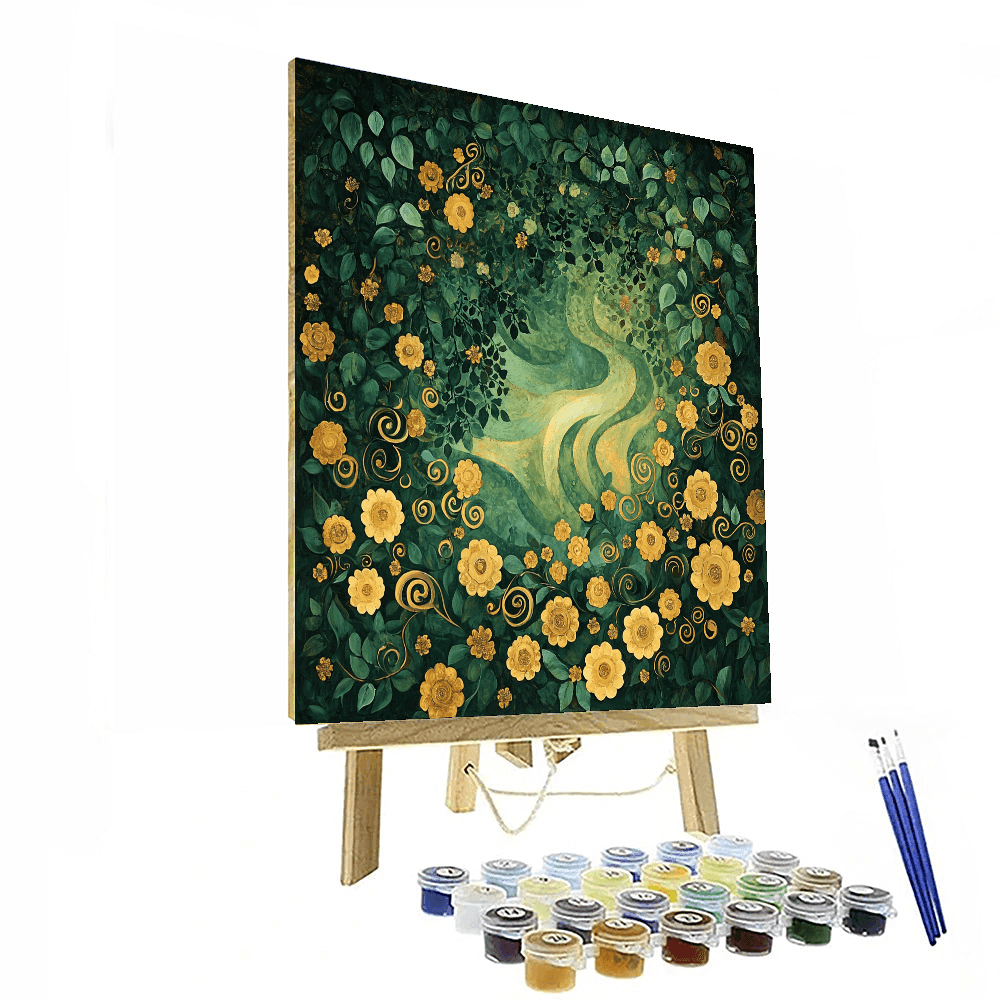 Gustav Klimt Inspired Captivating Garden Of Dreams  Paint By Color