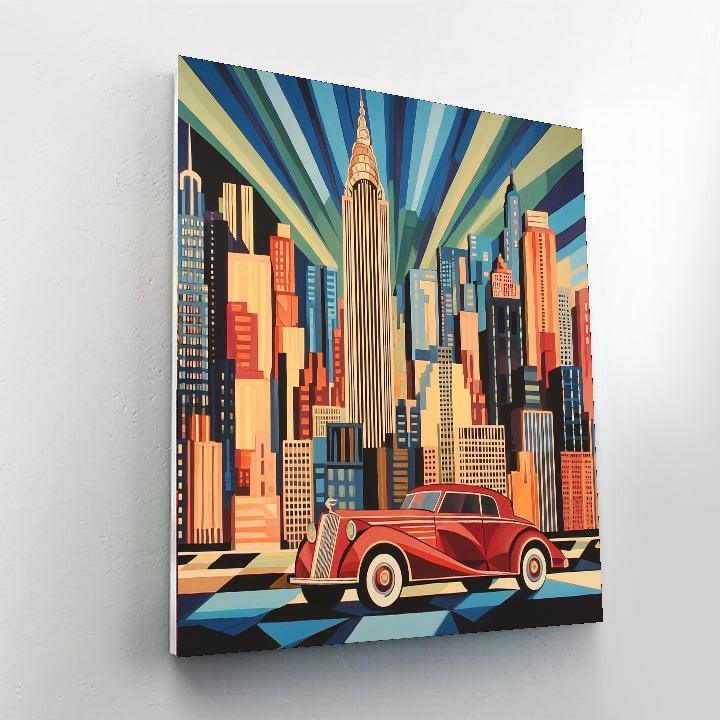 Tamara De Lempicka Inspired Art Deco Skyline  Paint By Numbers