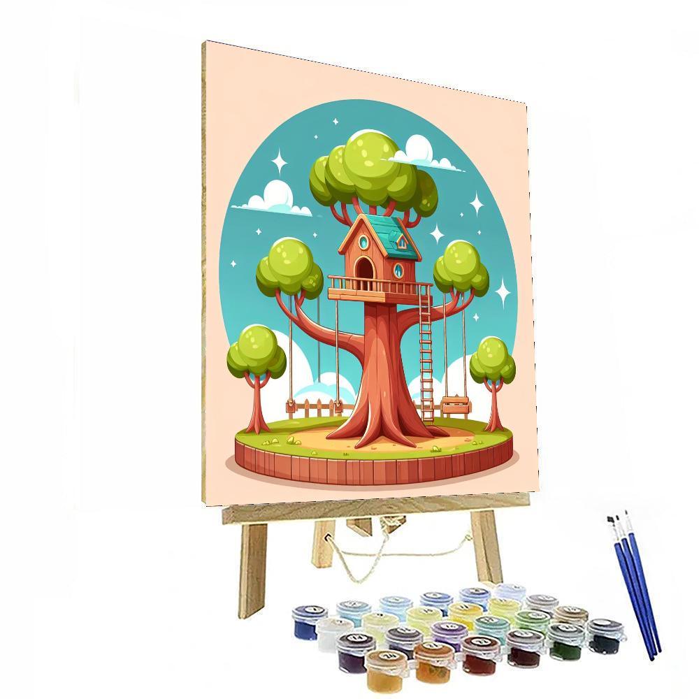 Colorful Treehouse Paint By Numbers Kits
