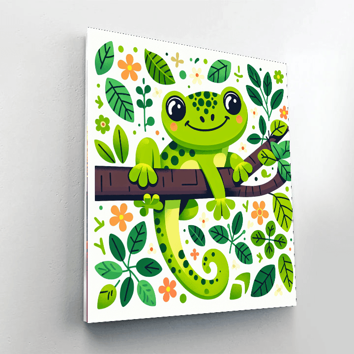 Cheerful Gecko Number Painting
