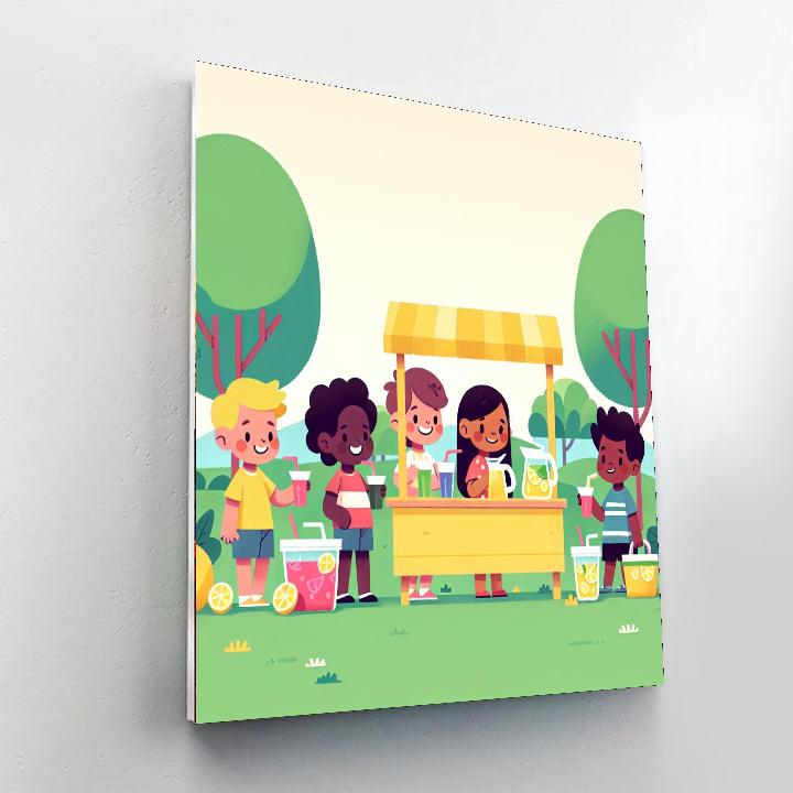 Lively Lemonade Stand Number Painting